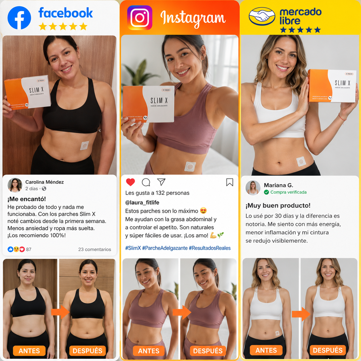 Tu Aliado para una Figura Más Ligera ✨🌿 Parches Adelgazantes Slim X | 30 Parches 🌿