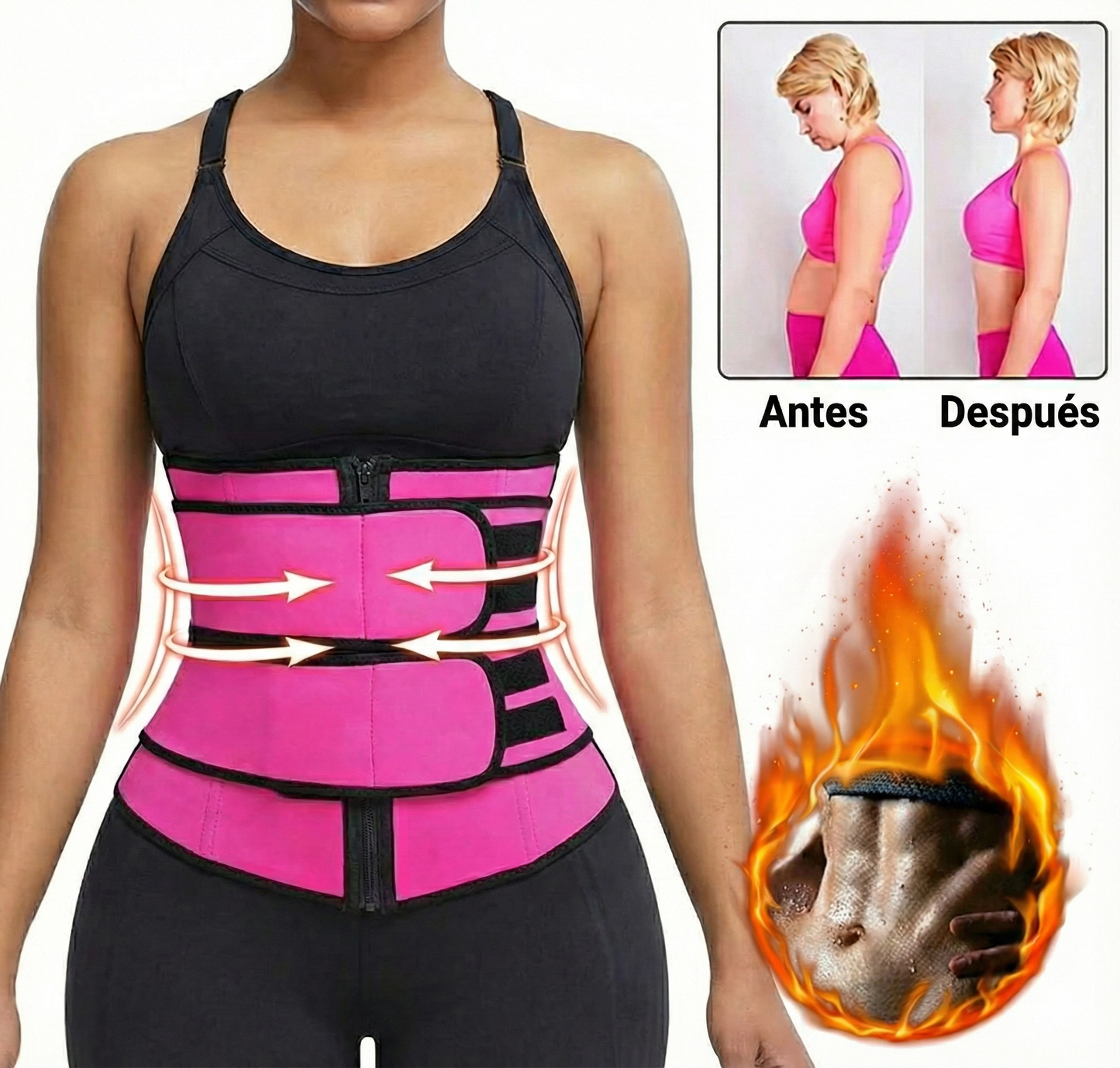 Faja térmica moldeadora de 2 velcros