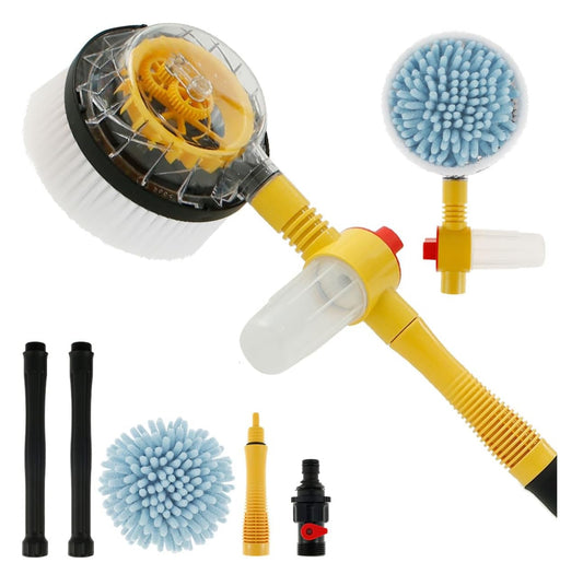 🔥 Cepillo de Lavado 360° + Pistola a Presión – ¡Limpieza Fácil y Sin Esfuerzo! 🚗💦