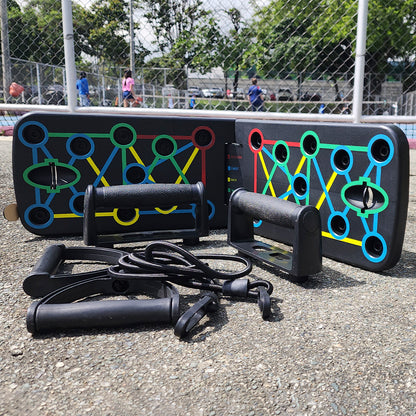 💪 Tabla Push Up Multifuncional + 2 Bandas | Entrena en Casa Pecho, Espalda, Hombros y Brazos 🏠🔥