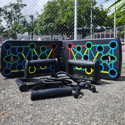 💪 Tabla Push Up Multifuncional + 2 Bandas | Entrena en Casa Pecho, Espalda, Hombros y Brazos 🏠🔥