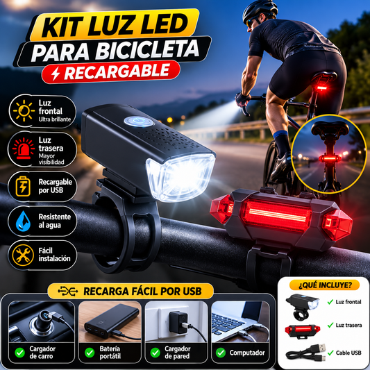🚲🔦 Sistema de Luces LED Recargables para Bicicleta 💡🔋