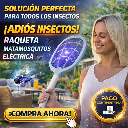 💪 Adiós Mosquitos Sin Químicos 🦟 ⚡ Raqueta Matamosquitos + Pago Contraentrega