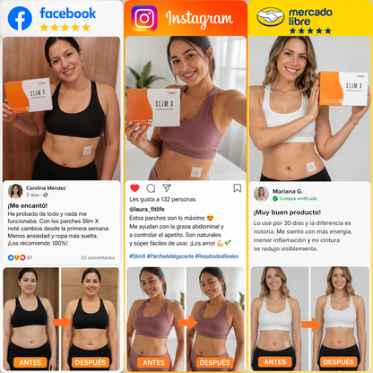 Tu Aliado para una Figura Más Ligera ✨🌿 Parches Adelgazantes Slim X | 30 Parches 🌿