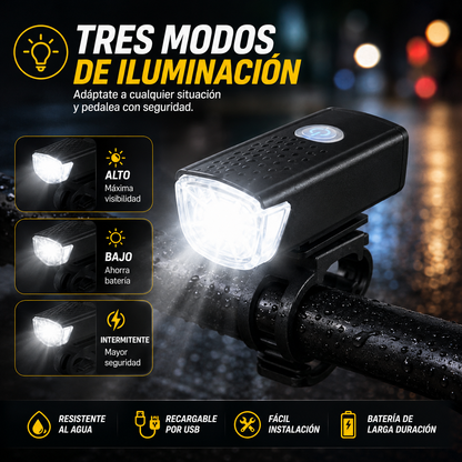 🚲🔦 Sistema de Luces LED Recargables para Bicicleta 💡🔋