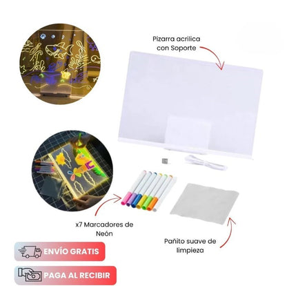 PIZARRA ACRILICA CON LUZ LED