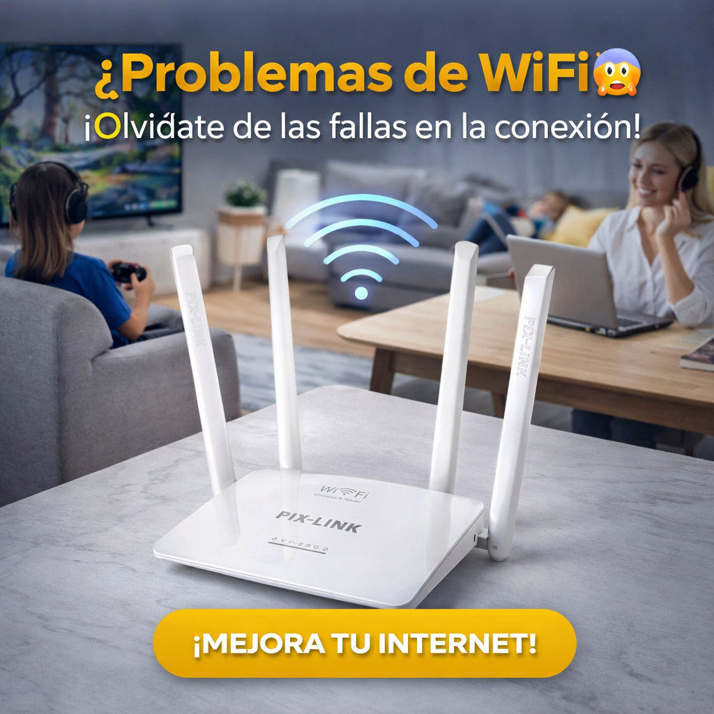 Router repetidor Extensor Pixlink de señal WiFi inalámbrico 4 antenas