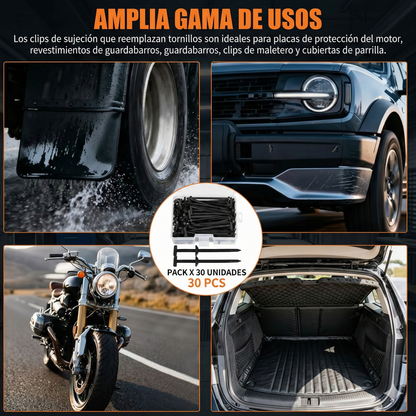 Clips Ultra Resistentes 🚗🔧 | Fijación segura 💪 Pack x 30 unidades