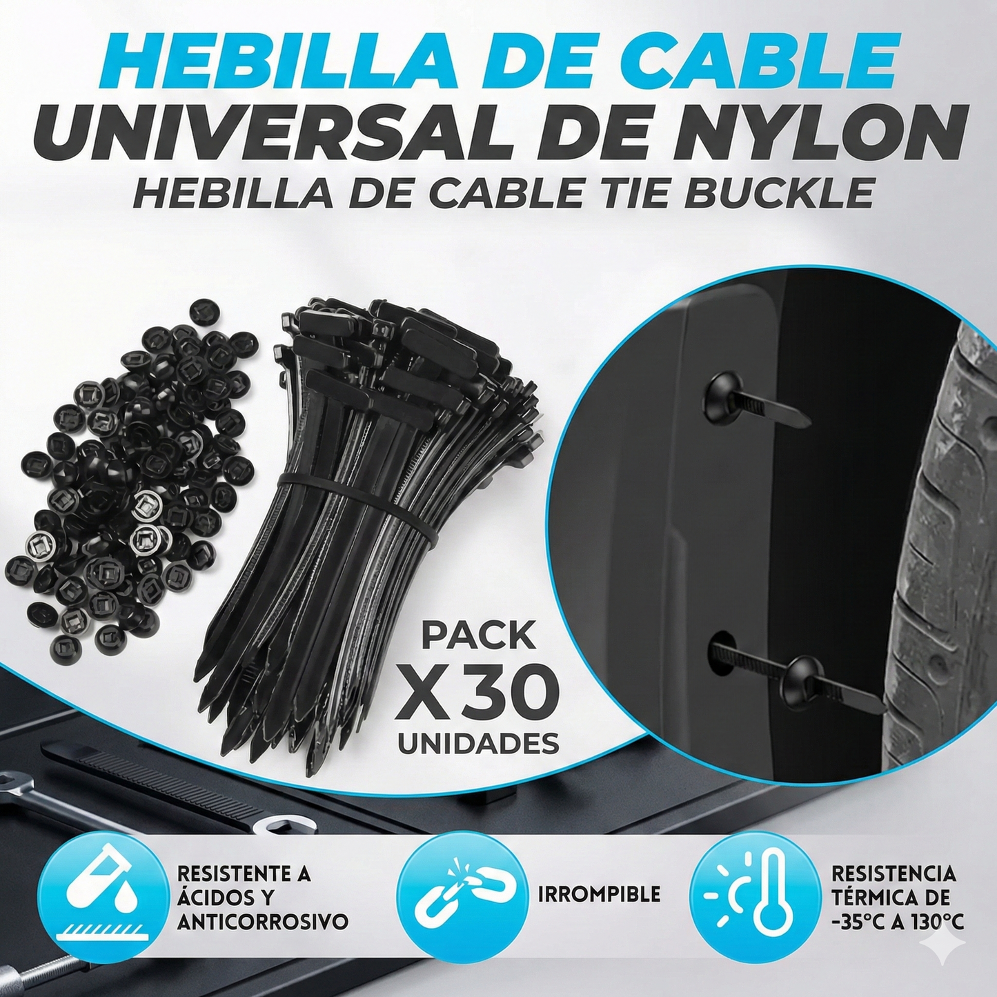 Clips Ultra Resistentes 🚗🔧 | Fijación segura 💪 Pack x 30 unidades
