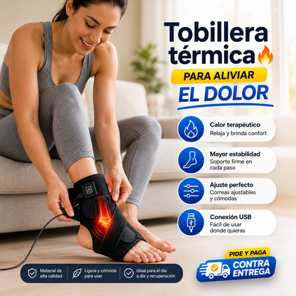 🔥 Tobillera Térmica USB 👣 Alivio y Soporte para tu Tobillo en Minutos