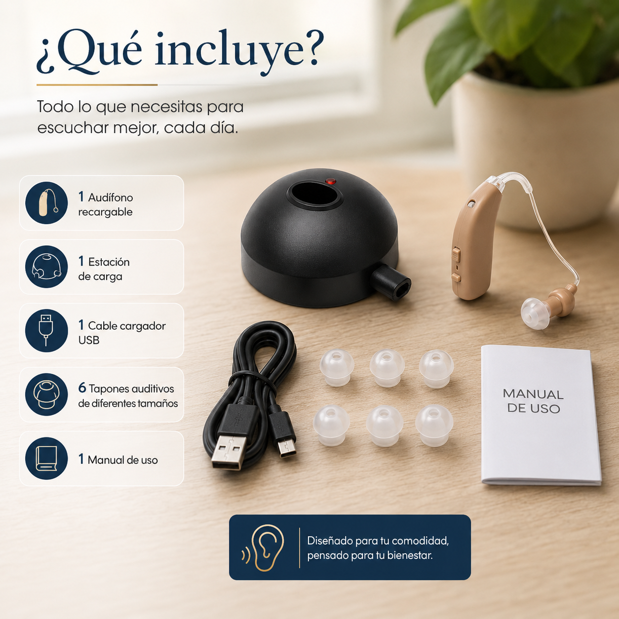 🎧👂 Audífono Recargable Amplificador Auditivo 🔋✨