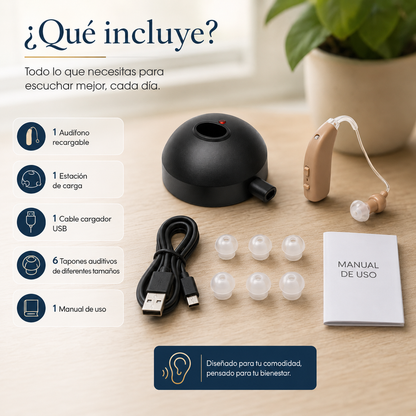 🎧👂 Audífono Recargable Amplificador Auditivo 🔋✨
