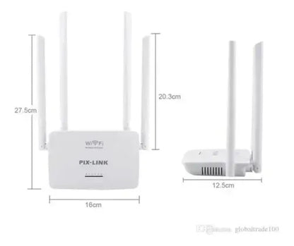 Router repetidor Extensor Pixlink de señal WiFi inalámbrico 4 antenas