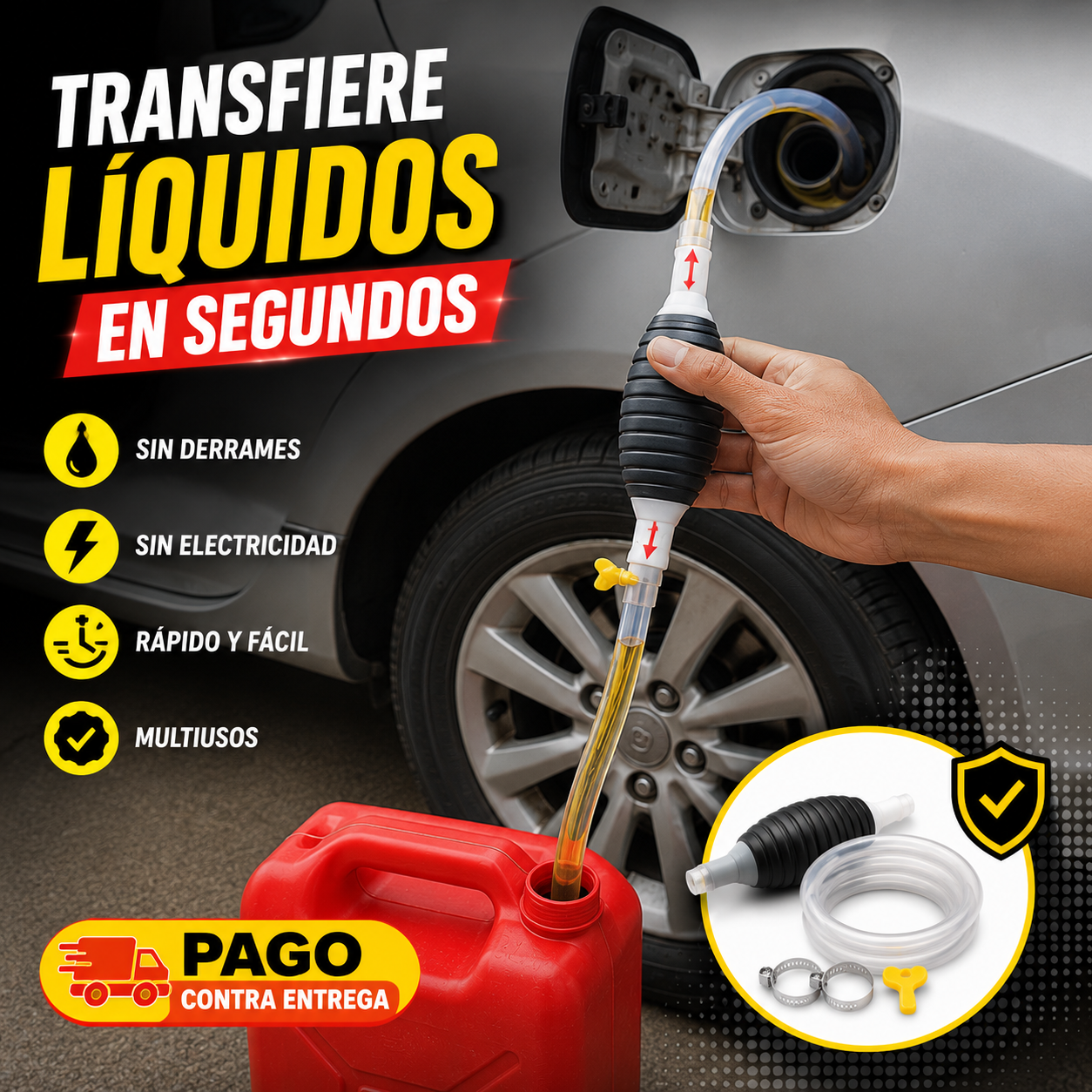 🛠️ La Solución Práctica para Transferir Líquidos Sin Esfuerzo 💥 Manguera para Gasolina⛽💧