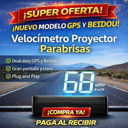 🚗✨ Proyector de Velocímetro para Parabrisas